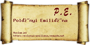 Polónyi Emiliána névjegykártya